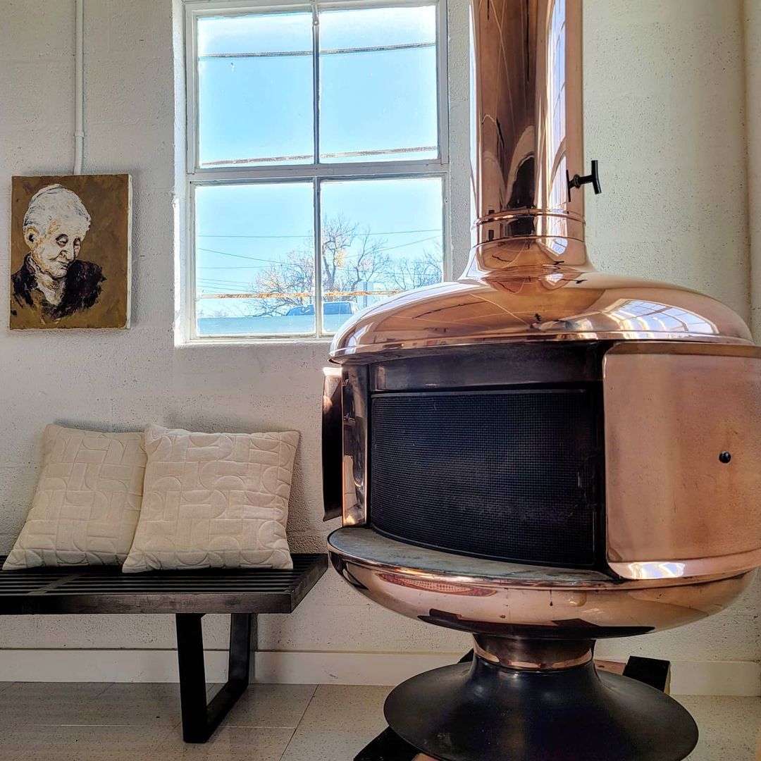 Malm Fire Drum 2 Gas B-Vent MCM Fireplace | LP or NG | Copper