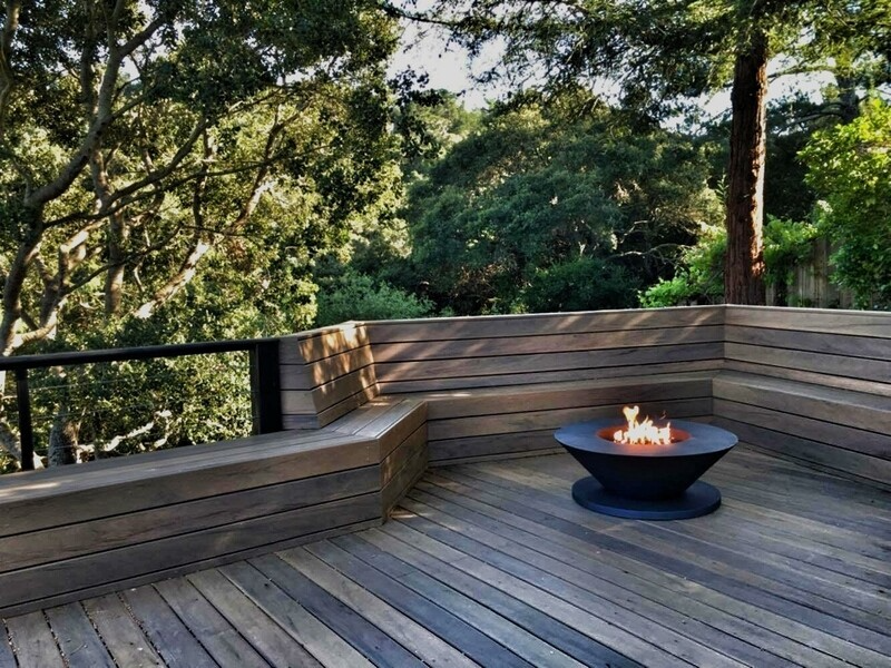 Outdoor view of 40" Ultrafire - charcoal color outdoor fireplace