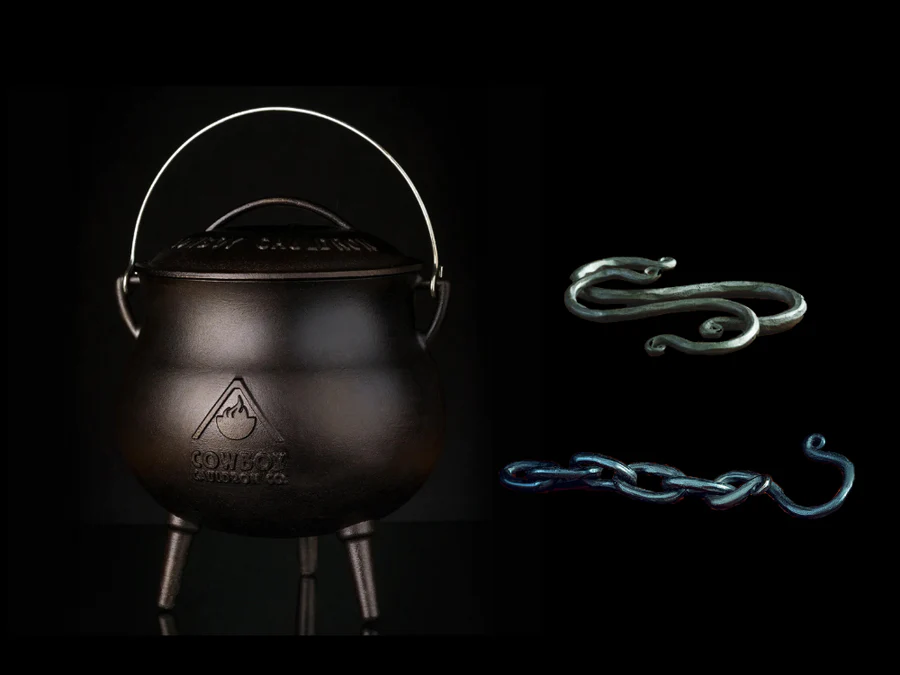 Chuckwagon Cook Pot - Versatile Enamel Coated Open-Fire Cookware, Rust-Resistant, Easy to Clean, Perfect for Frying, Simmering, and Campfire Popcorn