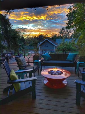 Outdoor display of 40" ultrafire - modfire outdoor fireplace