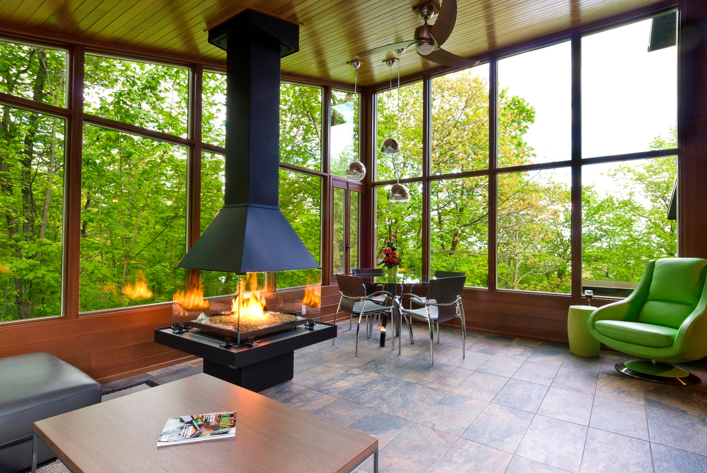 customize 9000 series Don-Bar indoor Central Fireplace Custom Center Room Fireplace in Ice hotel Canada Ice bar Copper fireplace Cone Style MCM Modern Sleek Scandinavian fireplace Handmade custom unique fireplace floating focus style