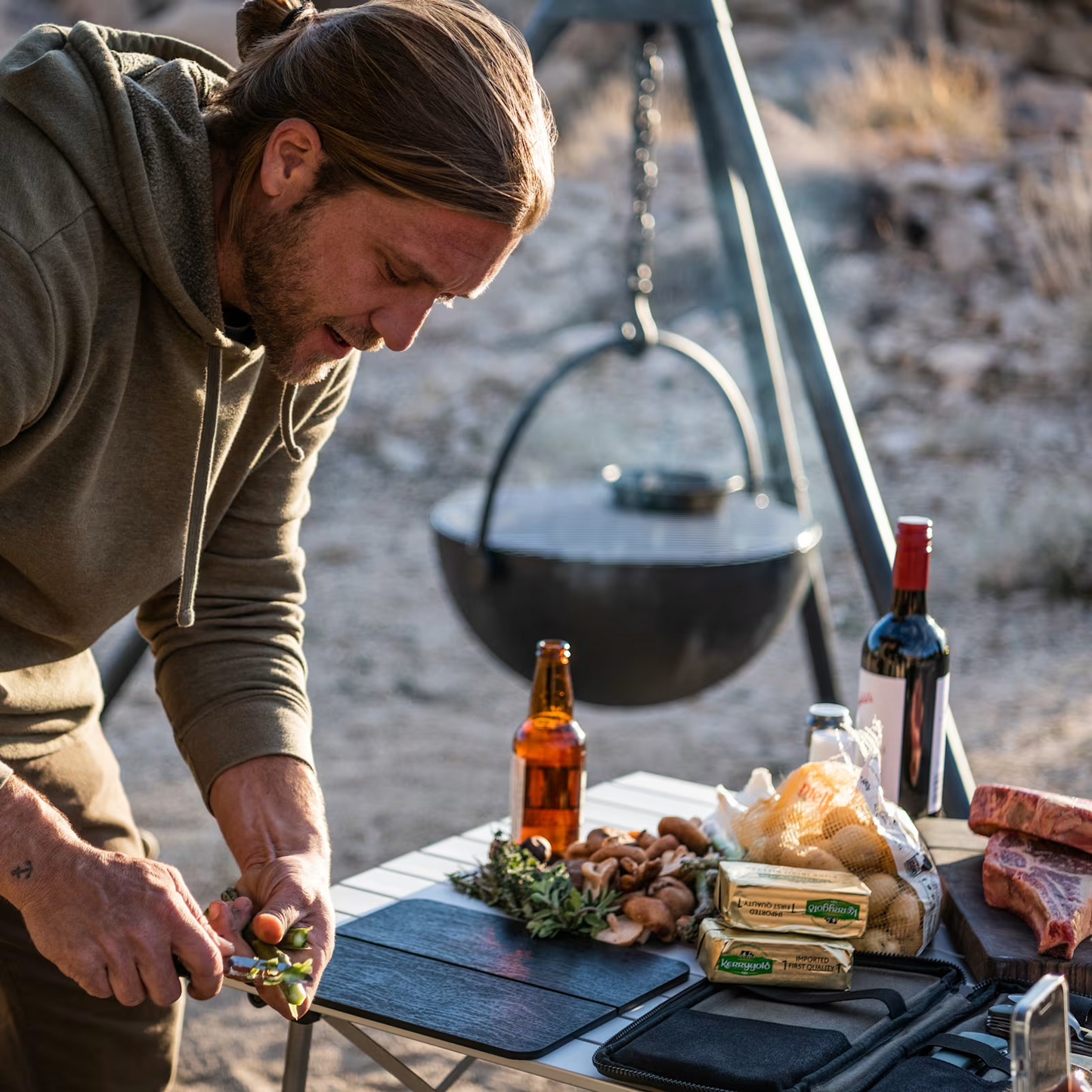 A man Slicing Slicing Recipe for Barbeque recipe Used in the garden, the Cow Cauldron is able to be moved anywhere - because it will not heat up the ground under it, move it to have a fire anywhere you please. Cowboy Cauldron the Wrangle 36": can be a grill can be a patio heater and is a beautiful piece of art work