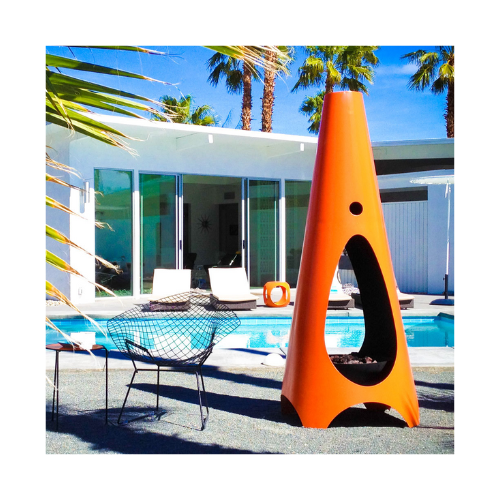 Outdoor Pool-side standing 7ft Cayenne color Gas Bonfire, Dual-sided Openings outdoor fireplaces