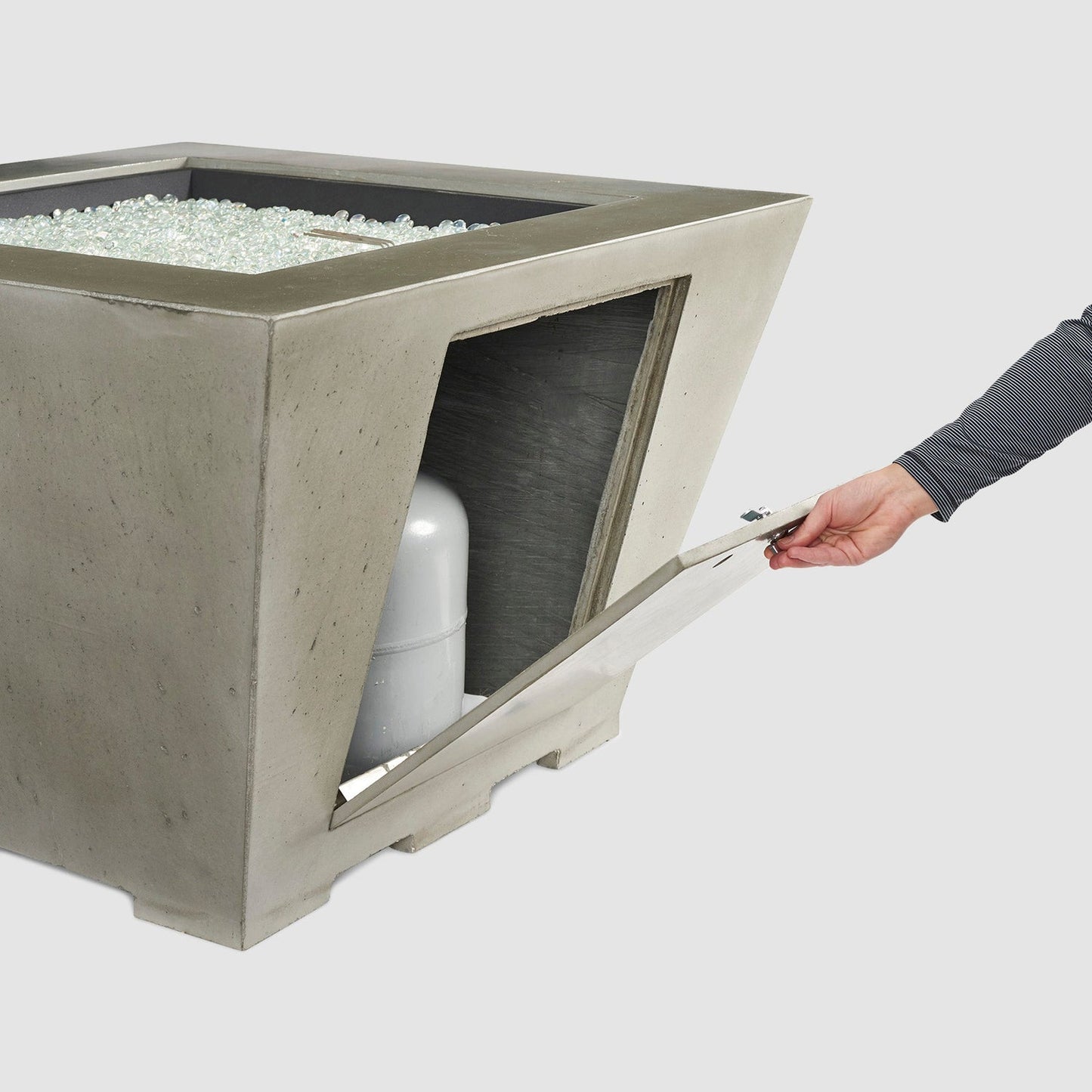 Cove Square Gas Fire Pit Bowl, Fire Pit Bowl, concrete base,