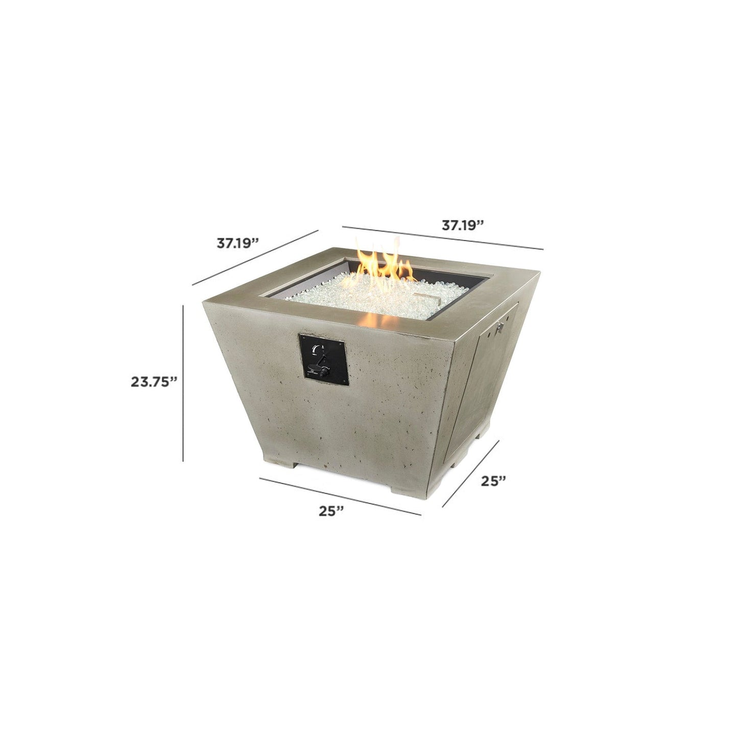 Cove Square Gas Fire Pit Bowl, Fire Pit Bowl, concrete base,