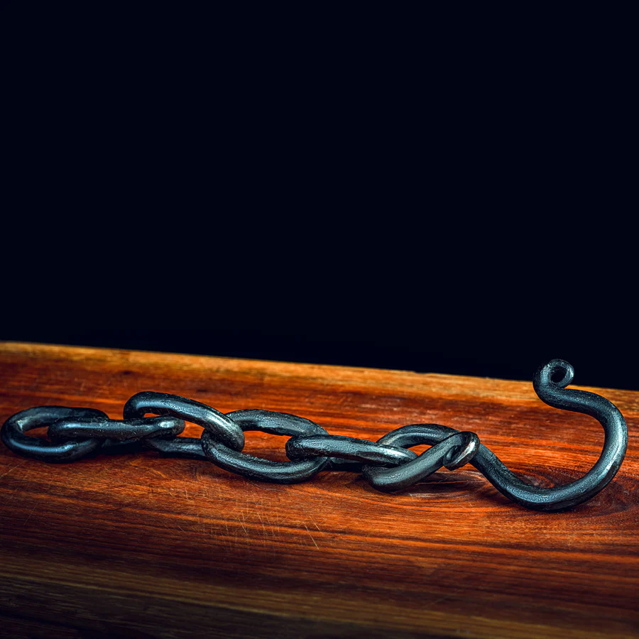 Versatile Chain & Hook for Safe and Effective Hanging of Chuckwagon Pot, Coffee Pot, and Dutch Oven Over Fire