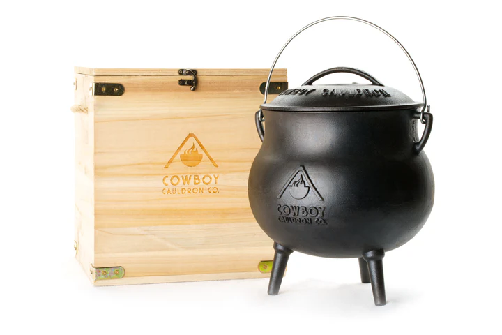 Chuckwagon Cook Pot - Versatile Enamel Coated Open-Fire Cookware, Rust-Resistant, Easy to Clean, Perfect for Frying, Simmering, and Campfire Popcorn