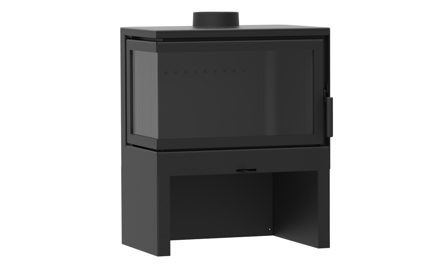 Dorako STO MAX 14 R/L Zweiseitiger Kaminofen mit Bank | Inklusive Holzfach