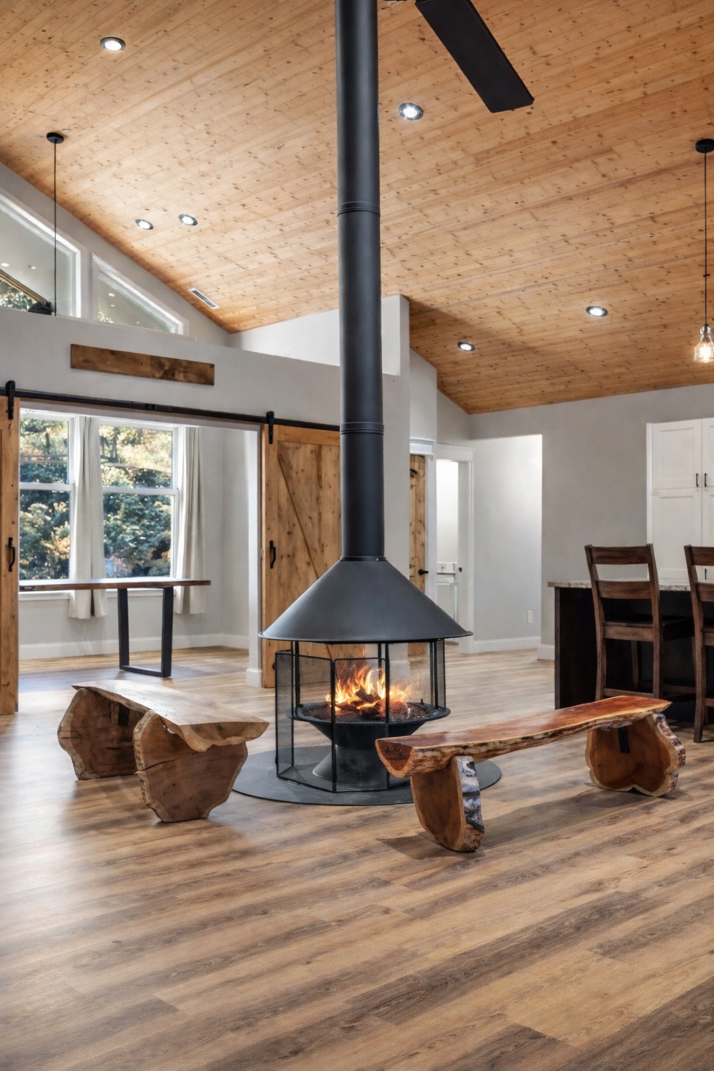 Malm Imperial Carousel 41.5" Freestanding Gas Fireplace With Remote Control