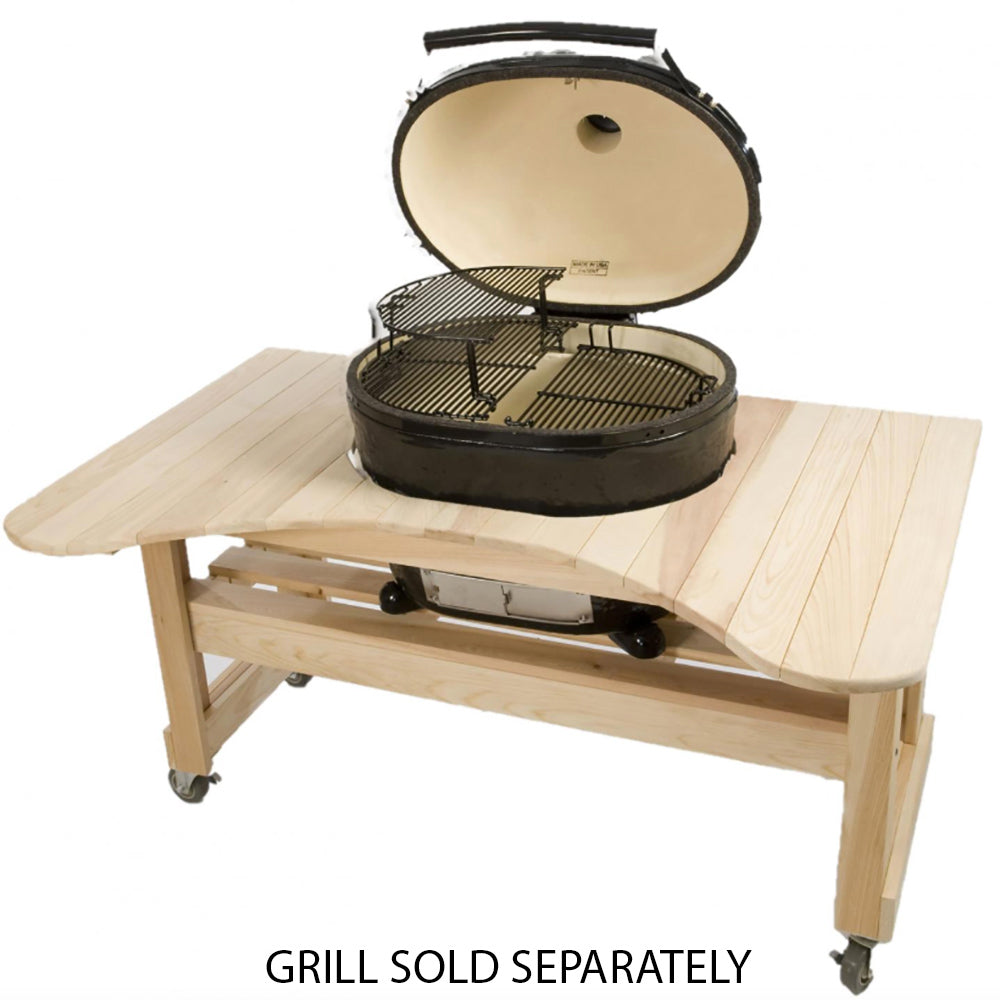 Smokey Mountain, Fireplaces, Primo, Grills, Outdoor Living, Burner, Fire, Primo Ceramic, Grill Head, XL 400, Kamado Grill, Cypress, Table