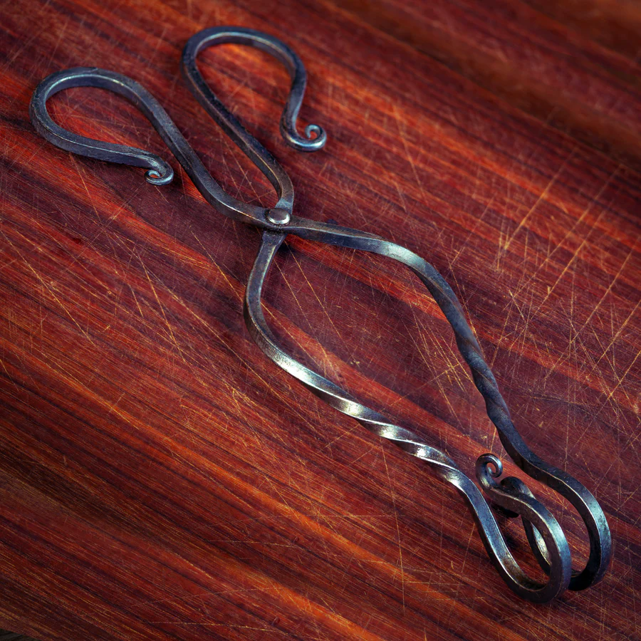 Hand-Forged 14" Tongs - Perfect for Grilling Wings, Skewers, Sausages | Fine Craftsmanship by Wasatch Forge