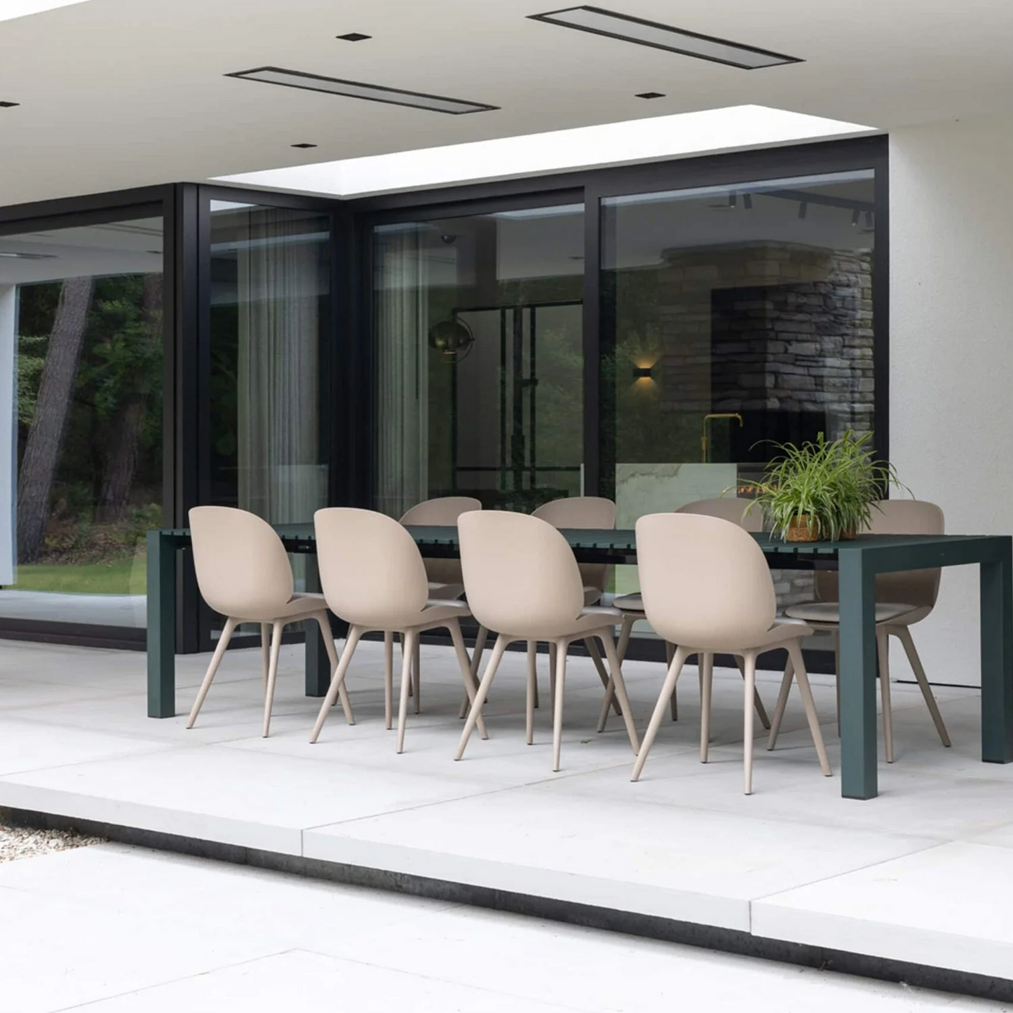 two ceiling Mount White 4500W bromic platinum series Outdoor Heater