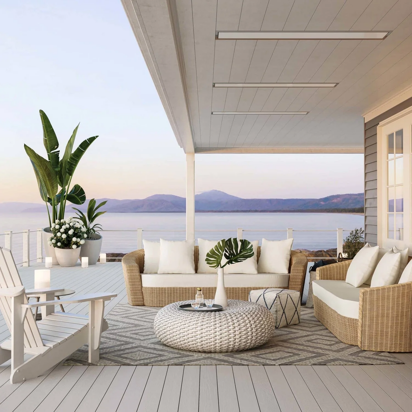 Three Ceiling Mount of 2300W White Bromic Platinum Electric Marine Outdoor heater