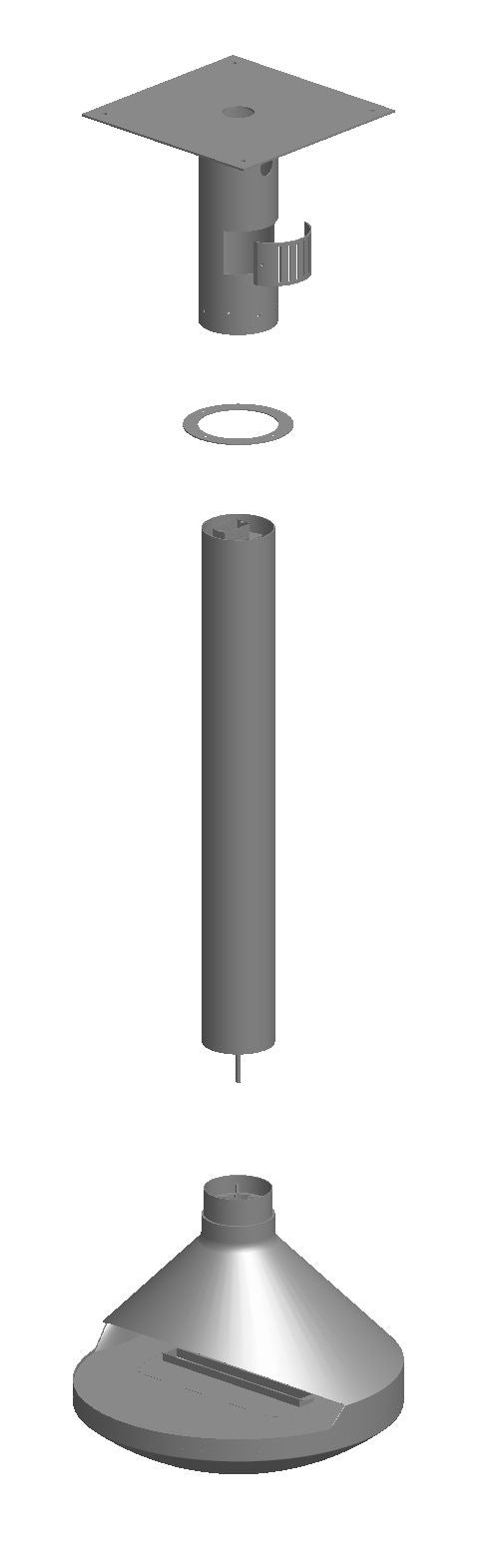 Modern Floating Fireplace- 36" VITA AIDAN Single Sided & See Through Wood Burning/Vapor-Fire