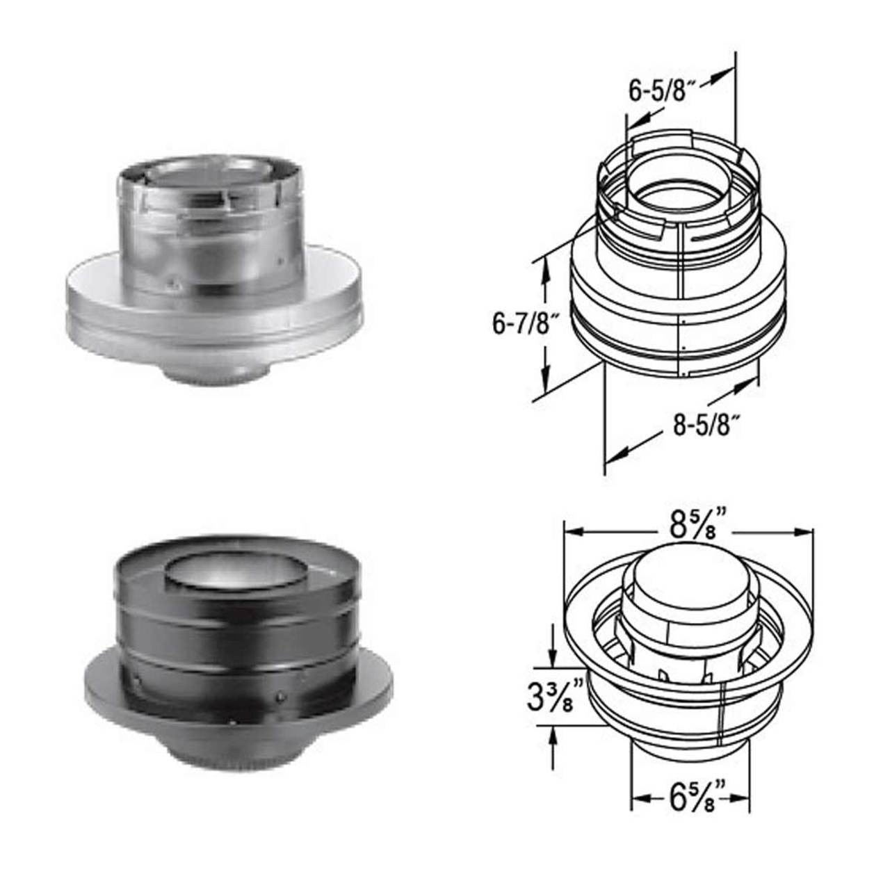 4" x 6 5/8" DirectVent Pro Masonry Chimney Conversion Kit