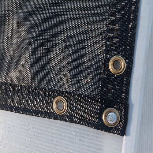 Black Polypropylene Shade cloth cover for a small greenhouse