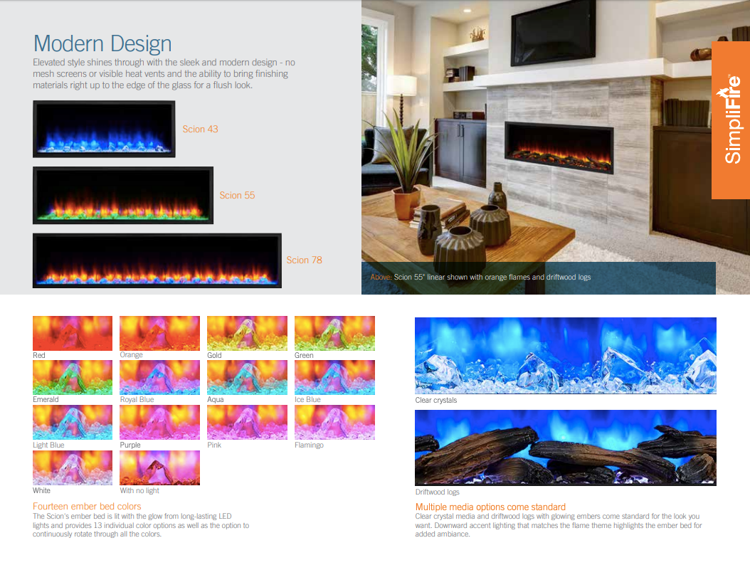 Simplifire® Scion Built In Electric Fireplace