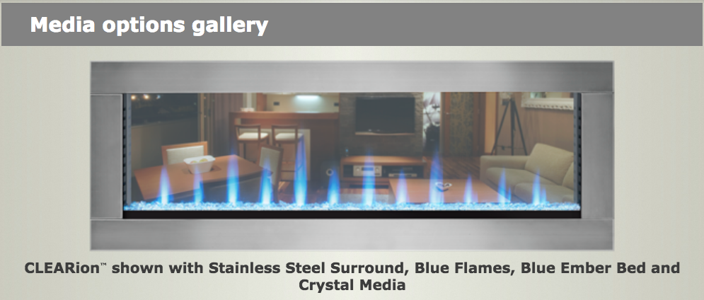 Napoleon® NEFBD50HE CLEARion 50-Inch Built-In See-Through Electric Fireplace with Logs, Crystal Media & Remote