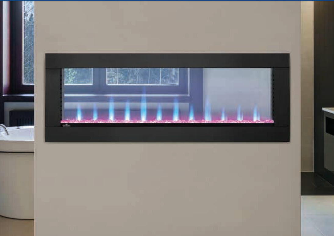 Napoleon® NEFBD50HE CLEARion 50-Inch Built-In See-Through Electric Fireplace with Logs, Crystal Media & Remote