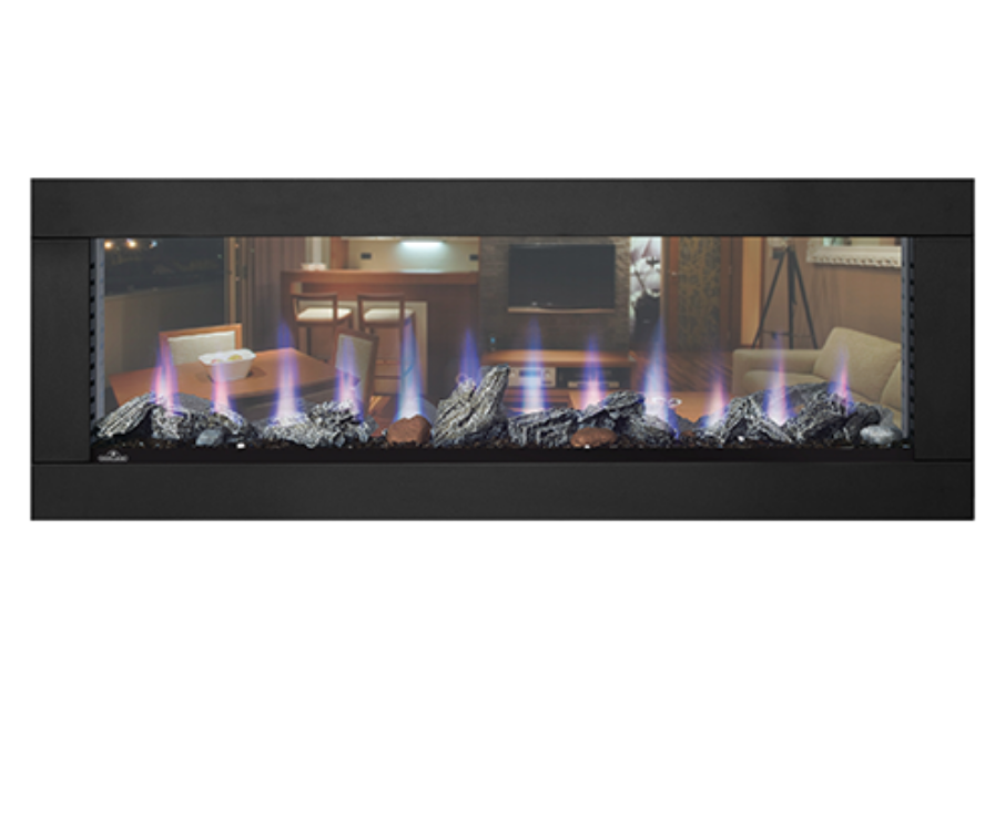 Napoleon® NEFBD50HE CLEARion 50-Inch Built-In See-Through Electric Fireplace with Logs, Crystal Media & Remote