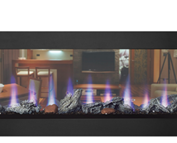 Napoleon® NEFBD50HE CLEARion 50-Inch Built-In See-Through Electric Fireplace with Logs, Crystal Media & Remote