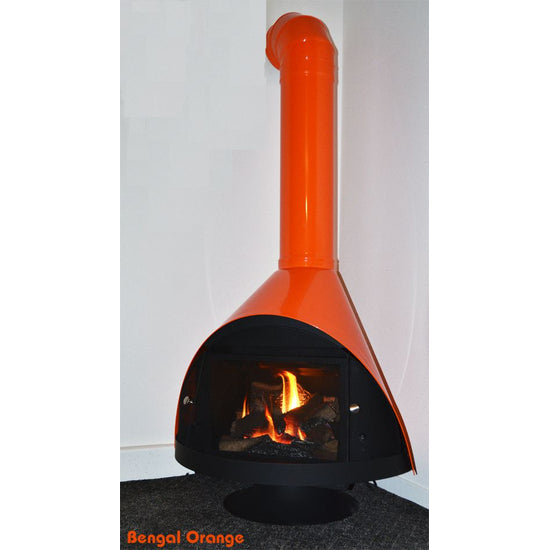 Bengal Orange Powder coated MALM ZIRCON HIGH SIERRA MID CENTURY MIDERN FIREPALCE GAS