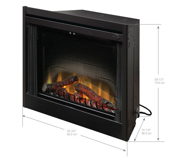Dimplex 33" Deluxe Built-in Electric Firebox Electric Fireplace without mantle BF33DXP
