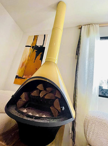 Malm Midcentury Modern Lancer Cone Fireplace MCM Wood Burning Custom made Fireplace