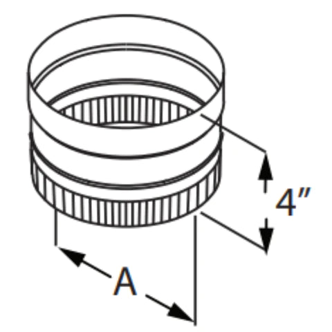 DuraVent 4" Length DuraBlack Stovetop Adapter
