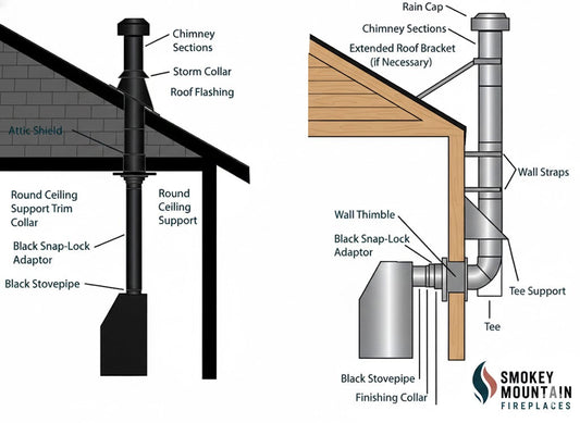 Chimney Pipe Diagram for Flue pipe build we help design with final signoff by your contractor