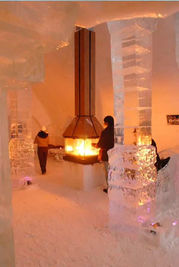 Don-Bar 9000 Full Glass See Through Fireplace, Custom Designed Fireplace Copper, Floating Fireplace