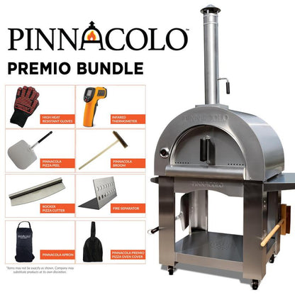 Pinnacolo Premio Wood Fired Pizza Oven | 78" Outdoor Cooking Fireplace - Free Accessories