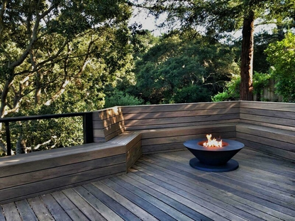 Outdoor view of 40" Ultrafire - charcoal color outdoor fireplace