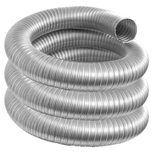 Duravent Duraflex Flexible Liner Chimney Pipe - Single Wall, Stainless Steel, Flex Pipe Length