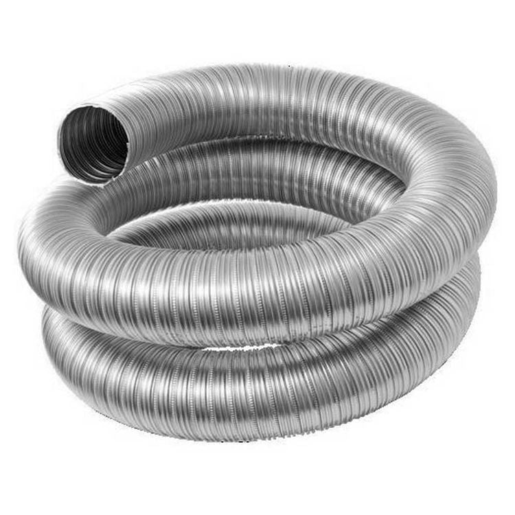  stainless steel Duravent FasNSeal Flex Pipe for gas vent system. Made from super-ferritic stainless steel. Corrosion resistant. Manufactured with a sure-seal locking seam for superior strength and flexibility, FasNSeal® Flex is for use with natural gas or propane Categories II, III and IV appliances or Canada’s Type BH Gas Vent Systems, having a maximum rated operating temperature of 480°F.