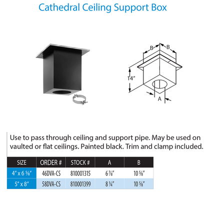 DuraVent 46DVA-CS 4” x 6 5⁄8” DirectVent Pro Cathedral Ceiling Support Box
