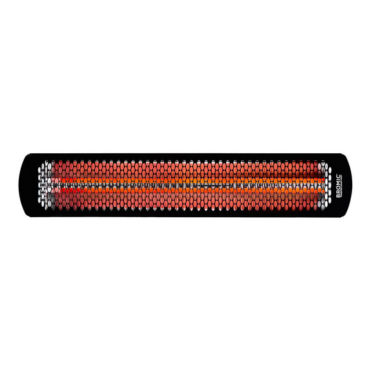 Front View of Single heating element 3000 Watts black bromic tungsten smart-heat electric heater