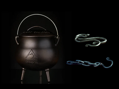 Chuckwagon Cook Pot - Versatile Enamel Coated Open-Fire Cookware, Rust-Resistant, Easy to Clean, Perfect for Frying, Simmering, and Campfire Popcorn