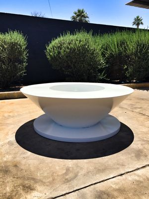 Outdoor view of dual ring burner 40" Ultrafire - snow color outdoor fireplace