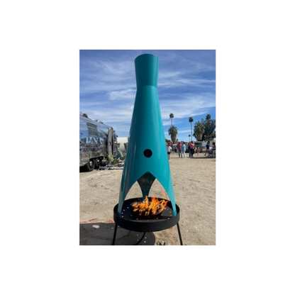 Outdoor standing 5.5ft Turquoise Natural gas modfire stratofire