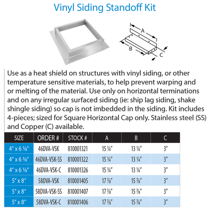 DuraVent 4” x 6 5⁄8” DirectVent Pro Vinyl Siding Standoff