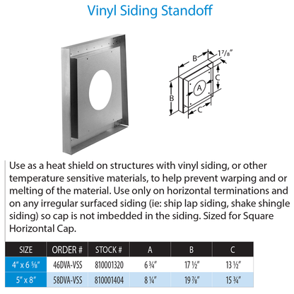 DuraVent 4” x 6 5⁄8” DirectVent Pro Vinyl Siding Standoff