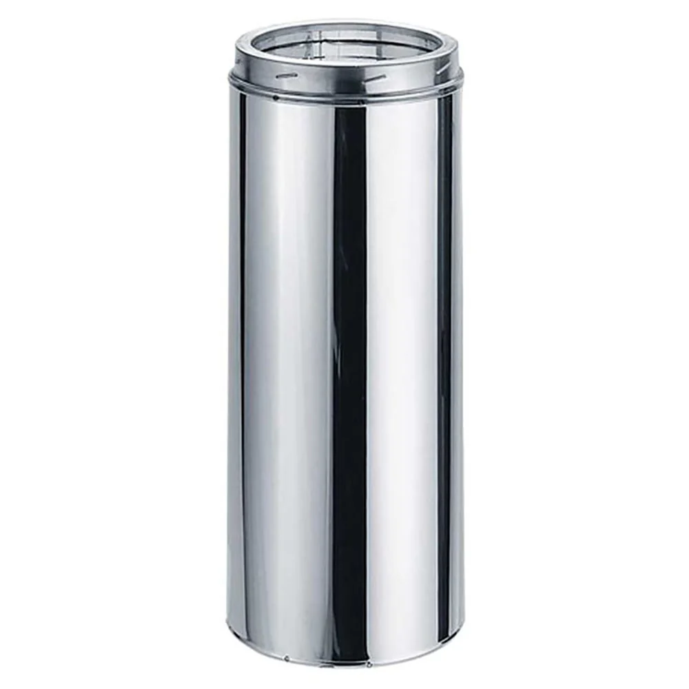 9" Stainless steel round cylindrical chimney pipe for gas fireplace. DuraVent Duratech  5" x 7" Inner Diameter. Chimney pipe for Invicta fireplace, STUV's, Don-Bar Malm Zircon.