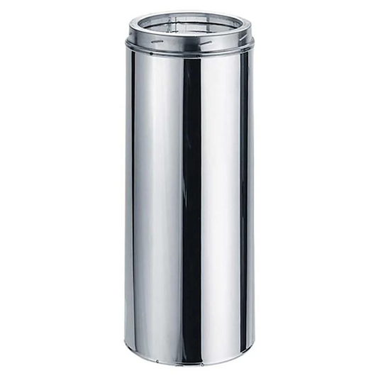 9" Stainless steel round cylindrical chimney pipe for gas fireplace. DuraVent Duratech  5" x 7" Inner Diameter. Chimney pipe for Invicta fireplace, STUV's, Don-Bar Malm Zircon.