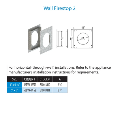 DuraVent 4” x 6 5⁄8” DirectVent Pro Wall Firestop