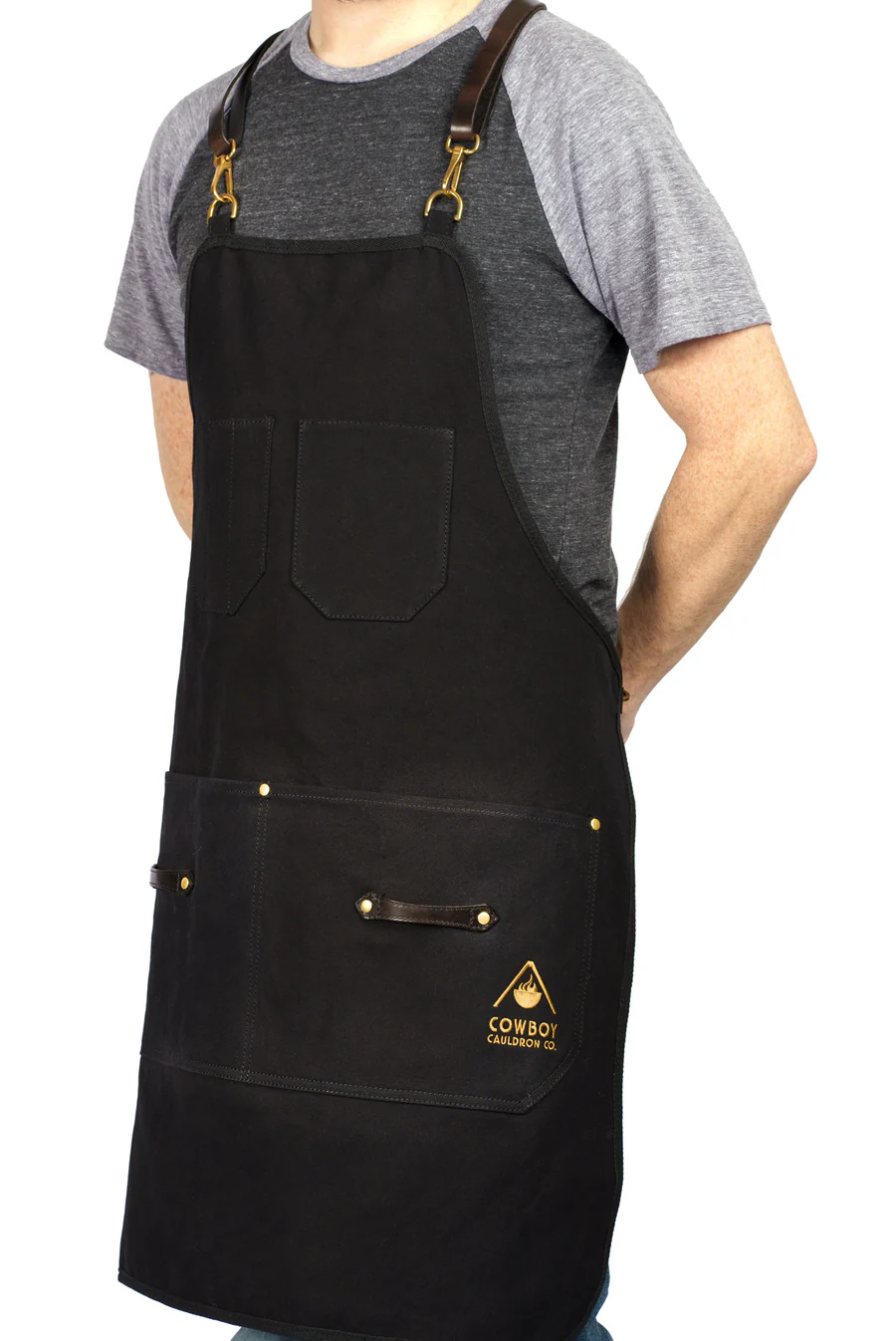 Cowboy Cauldron Best Barbecue Apron for Outdoor Cooks - Genuine Leather Yoke, High-Quality BBQ Apron Shift Weight Off Neck