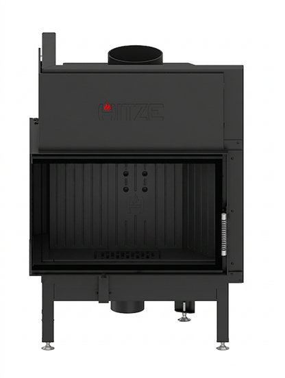 Black liner Built-in 2 sided glass Indoor wood burning fireplace inserts. EcoDesign complies Modern Fireplace,  that guarantees rigidity and resistance to high temperature. This product is similar to; KFD ECO 70 L/R Corner Fireplace Insert - Wood Burning Stove - BLACK COLOR, Dorako ECO Max 7 Left /Right Corner Wood Burning Fireplace - Scandinavian Modern Wall-Insert Stove - Right hand Corner / Standard, Montigo Divine Corner HL38DFCL/CR Direct Vent Gas Fireplace, Majestic Corner Direct Vent Gas Fireplace.
