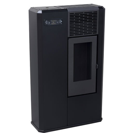 Black Compact high efficiency KFD 6,0 PS floor and hanging home heating pellet stove. Smart Control free standing rear and lateral flue outlet home heating pellet stove. Modern home fireplace. This product is similar to Comfortbilt Pellet Stoves HP50 Brown Modern Design Efficient, Cleveland Iron Works Pellet Stove PS20W-CIW, Harman Allure50 Pellet Stove, Drolet Eco-65R Pellet Stove, ComfortBilt Alpine Pellet Stove HP41, ATLAS Pellet Stove Boiler.
