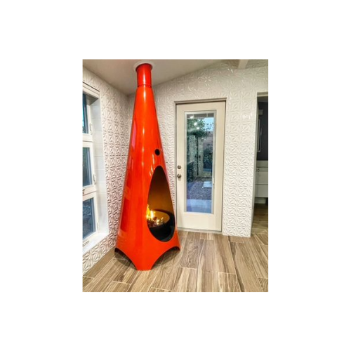 One-sided single opening indoor mounted Cayenne Natural gas Modfire bonfire