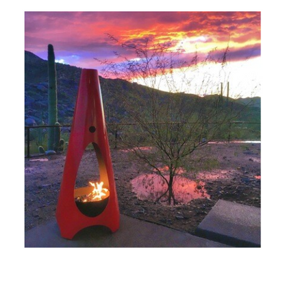 Outdoor standing 7ft Cayenne color Gas Bonfire, Dual-sided Openings outdoor fireplaces